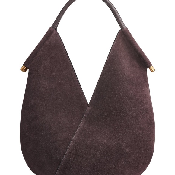 Donna Karan Chocolate Plum Large Suede Shoulder bag - Picture 2 of 6